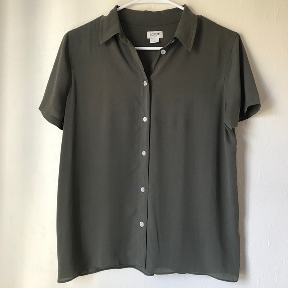 J. Crew Tops - J.Crew short-sleeve, olive blouse